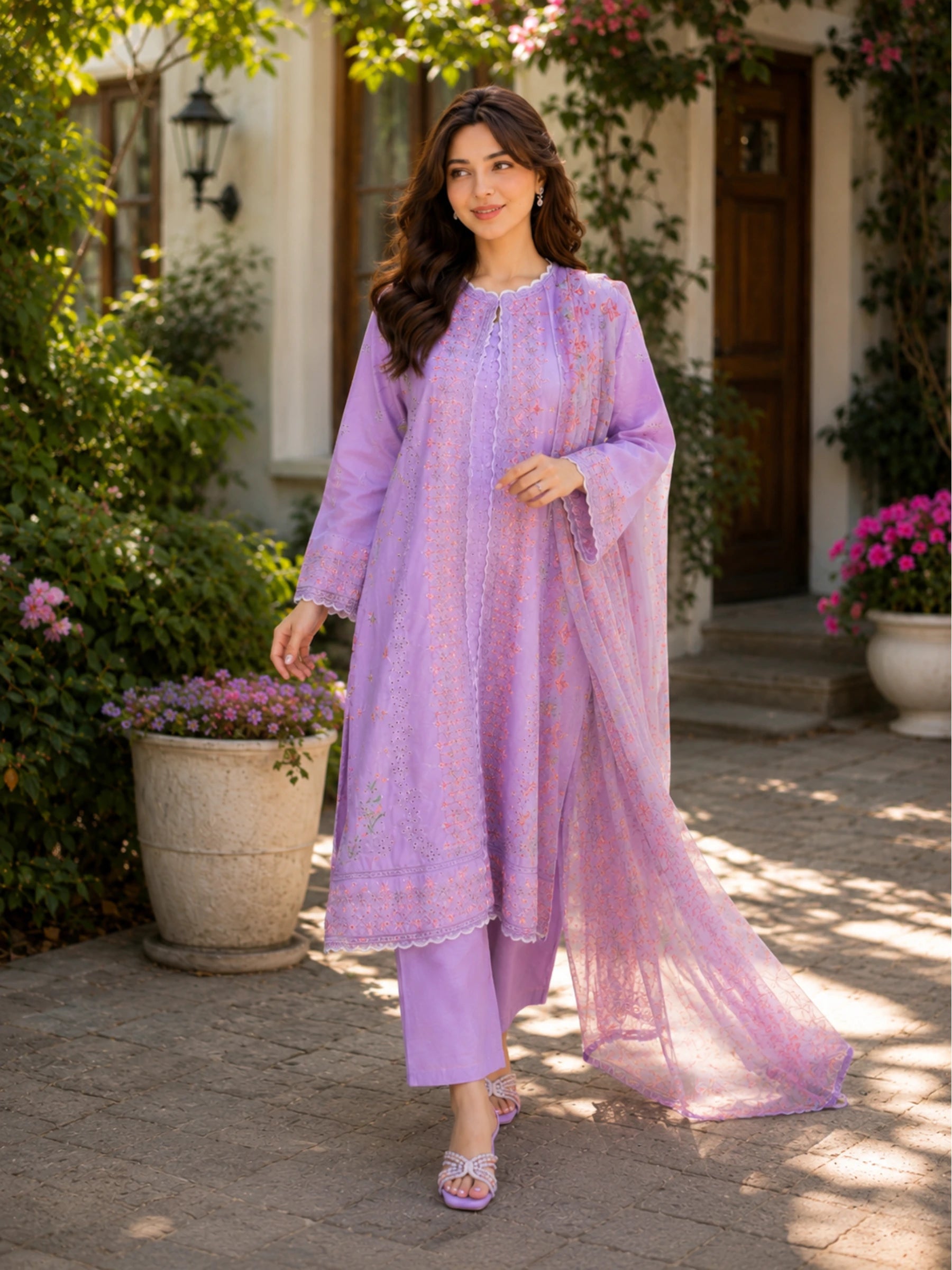 Lavena - Stitched 4 Piece Embroidered
