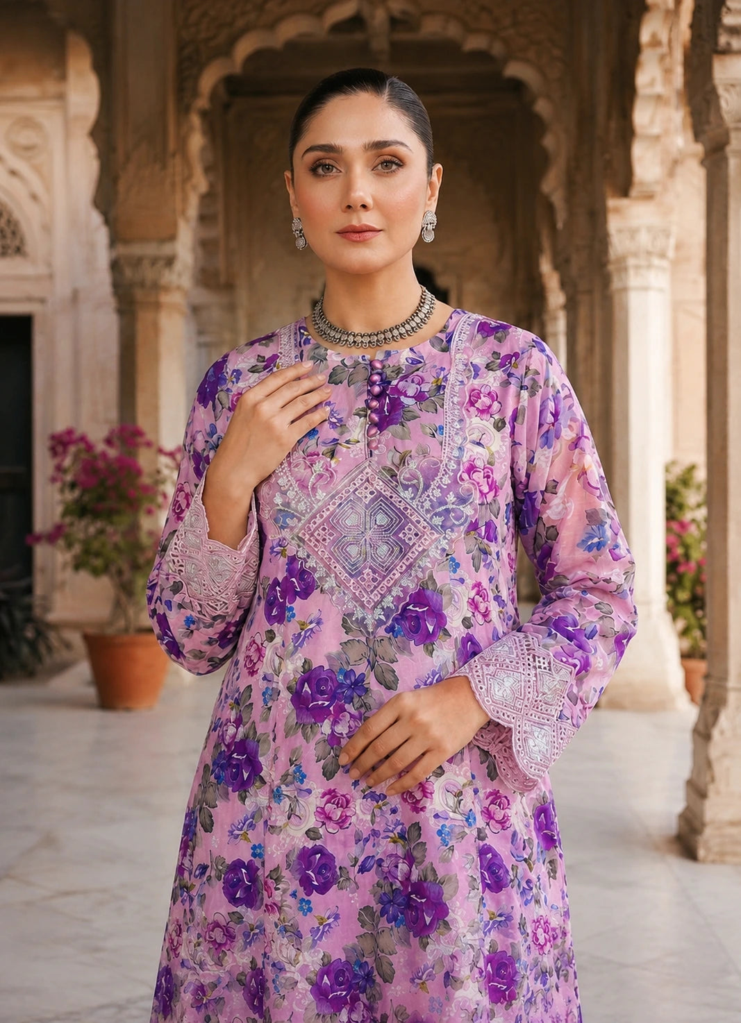 Floria – 3-Piece Printed Embroidered Lawn
