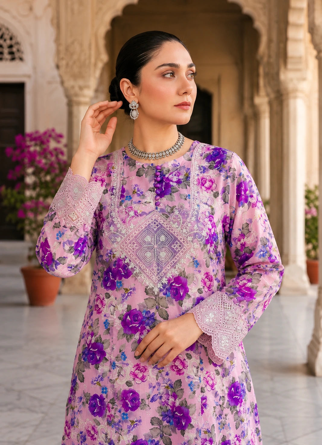 Floria – 3-Piece Printed Embroidered Lawn