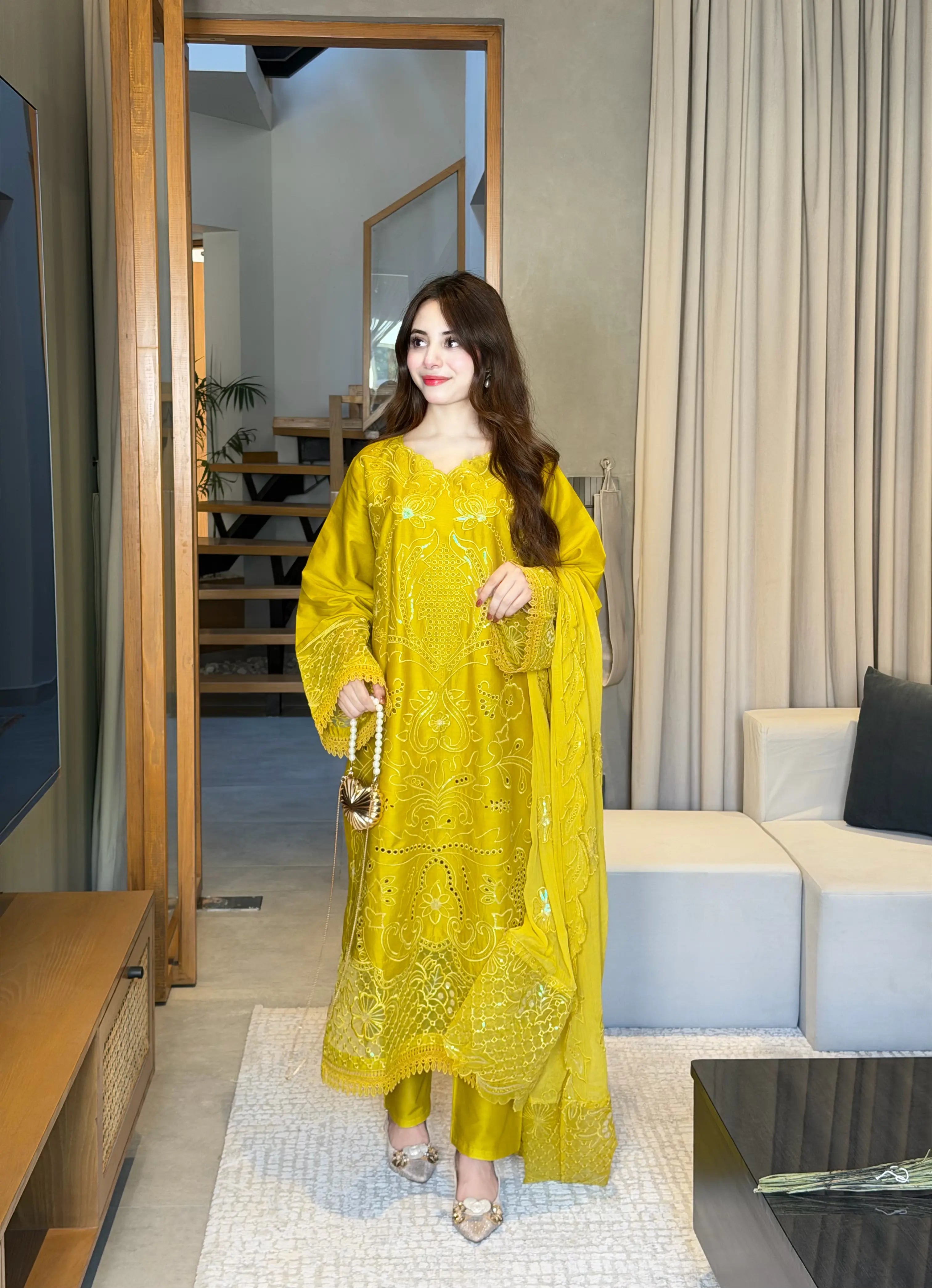 Zimal- Stitched 3 Piece Embroidered