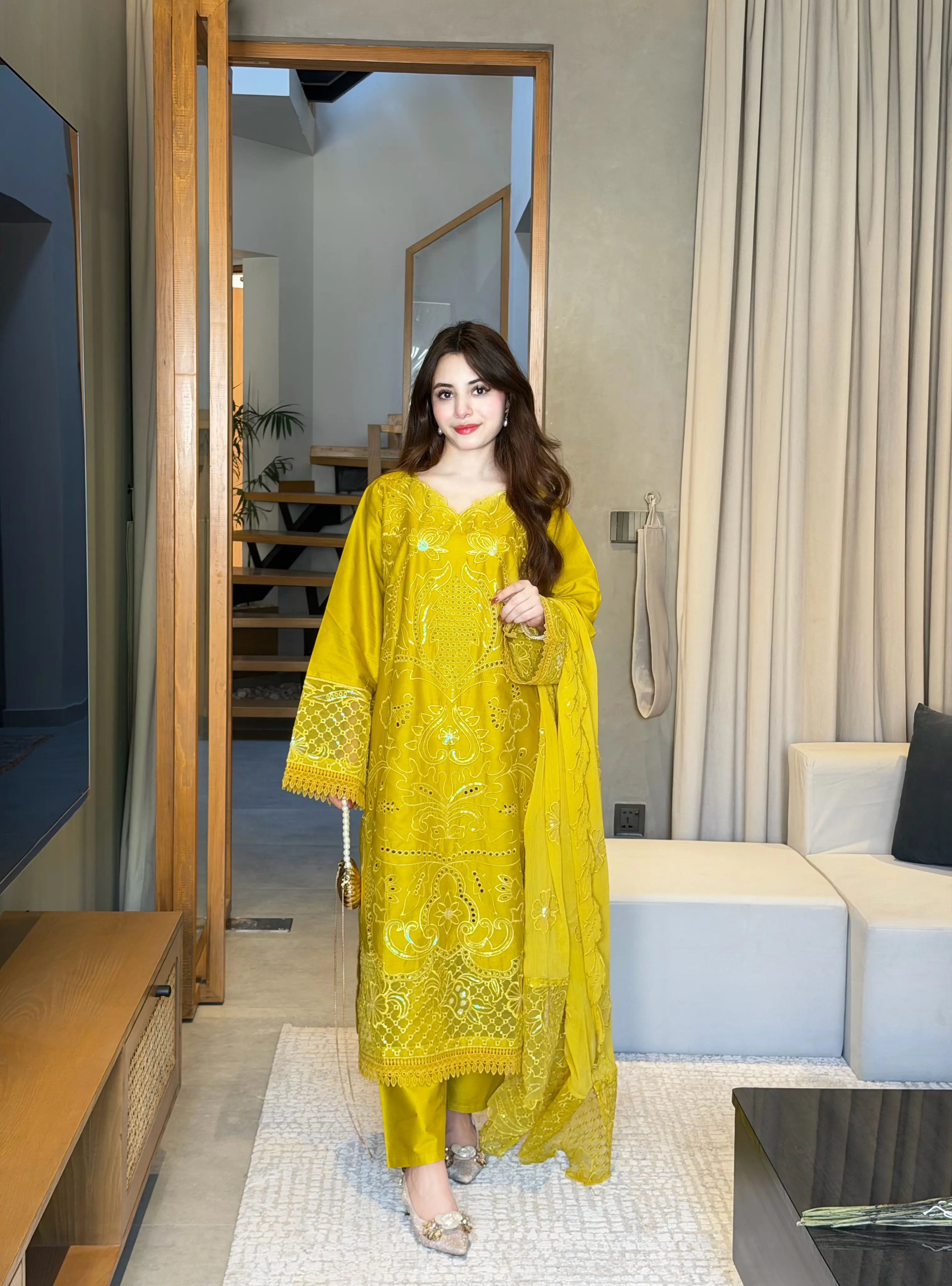 Zimal- Stitched 3 Piece Embroidered