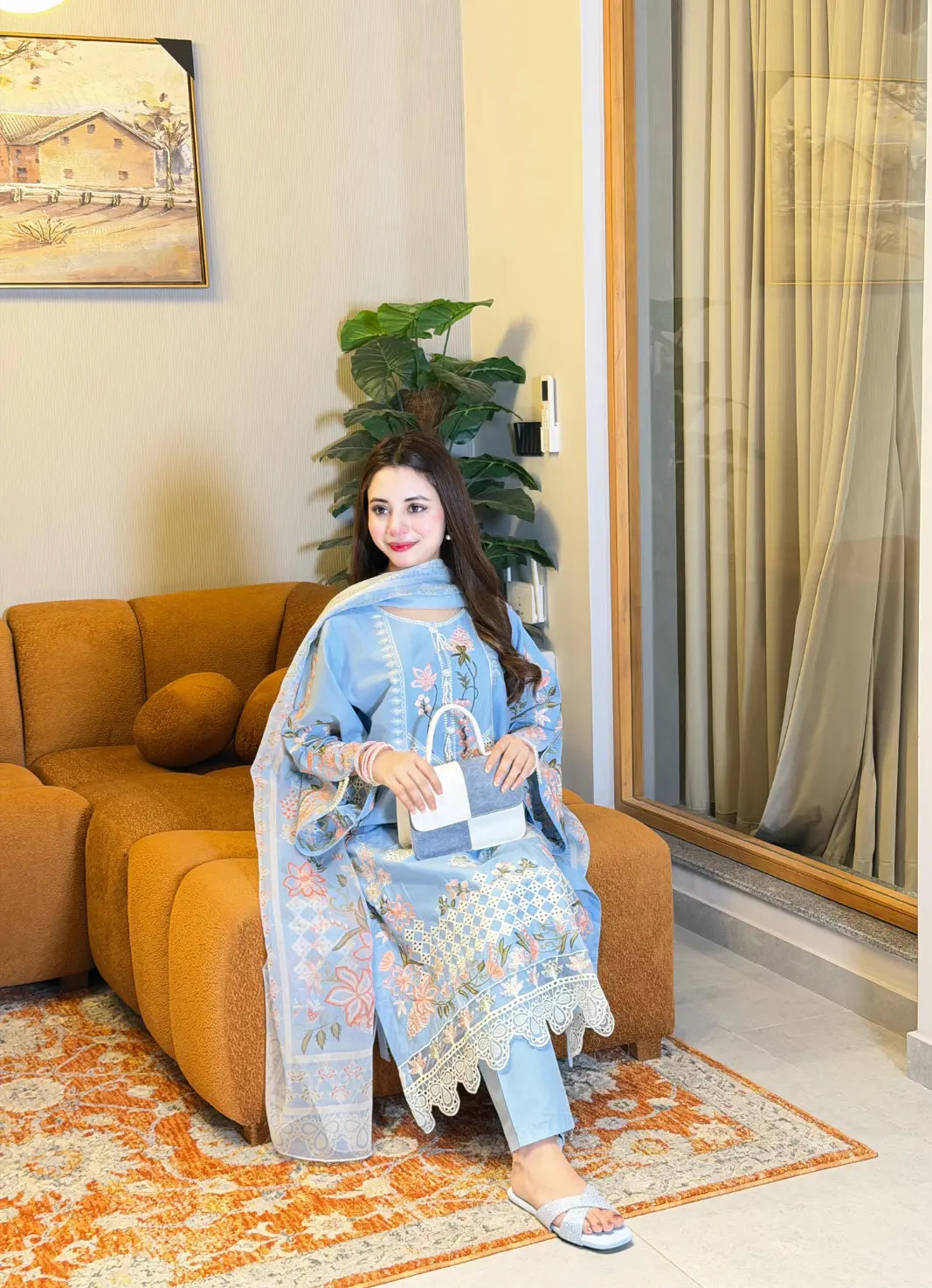 Nayel - Stitched 3 Piece Embroidered