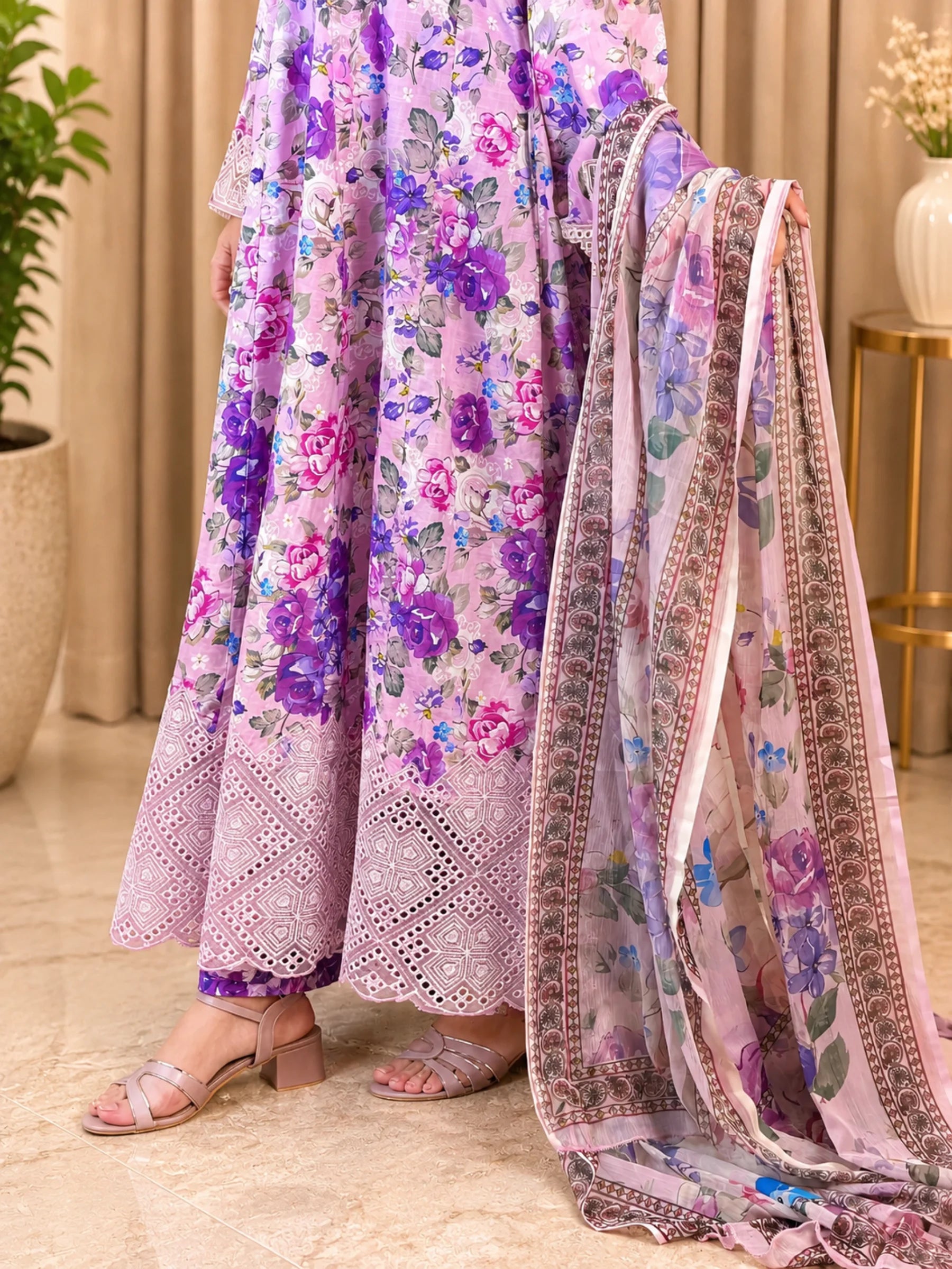 Floria – 3-Piece Printed Embroidered Lawn