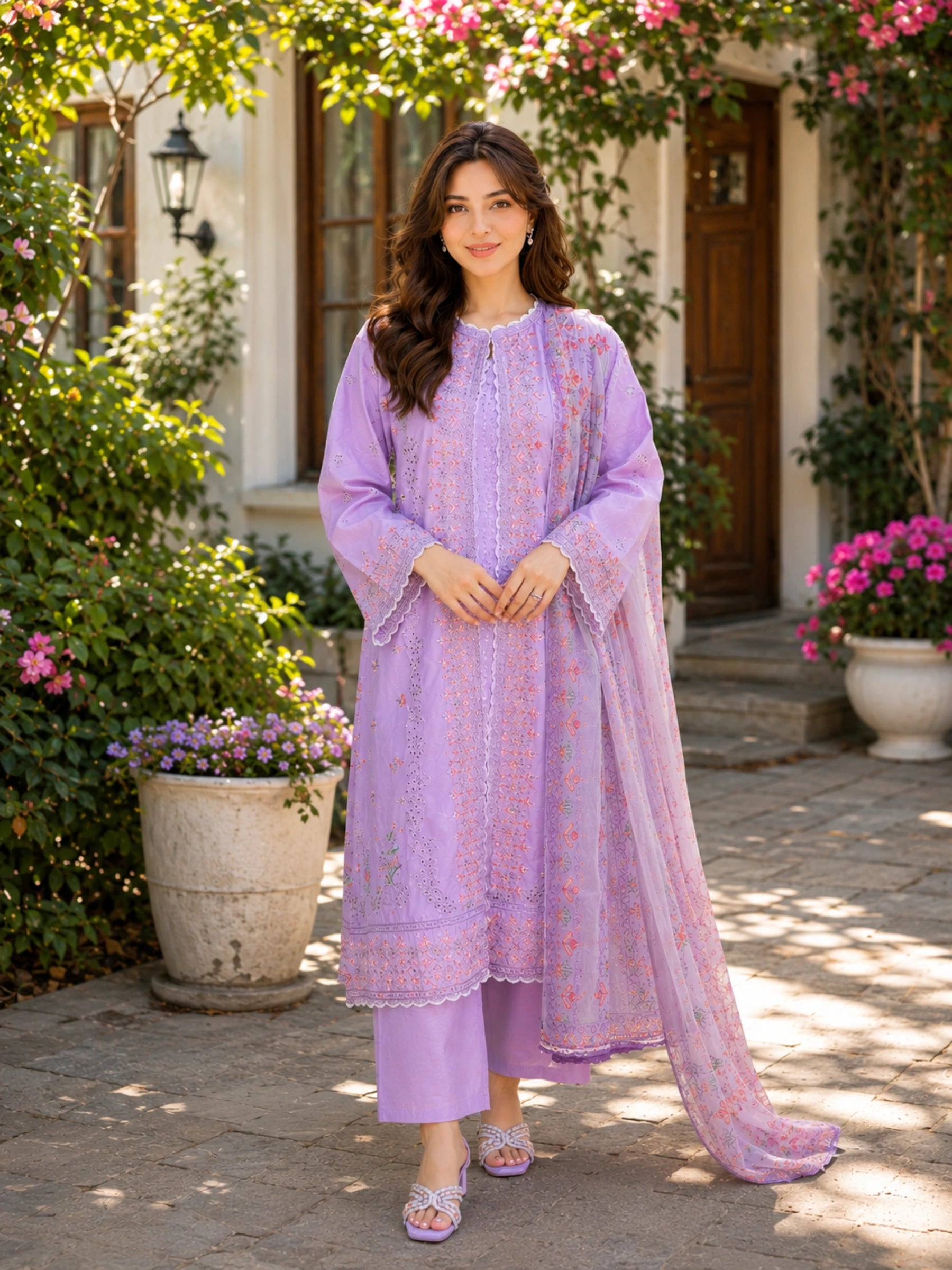 Lavena - Stitched 4 Piece Embroidered