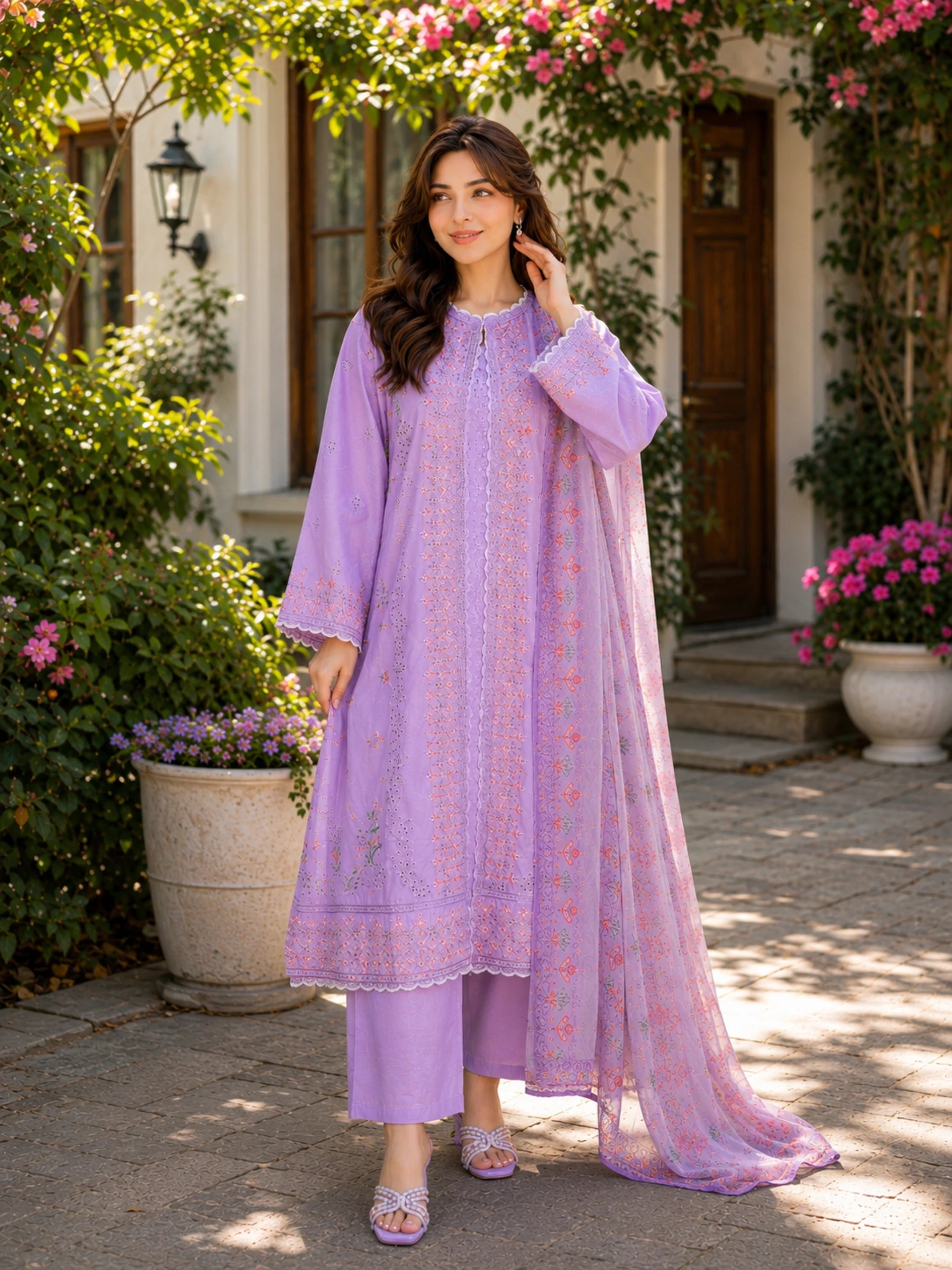 Lavena - Stitched 4 Piece Embroidered
