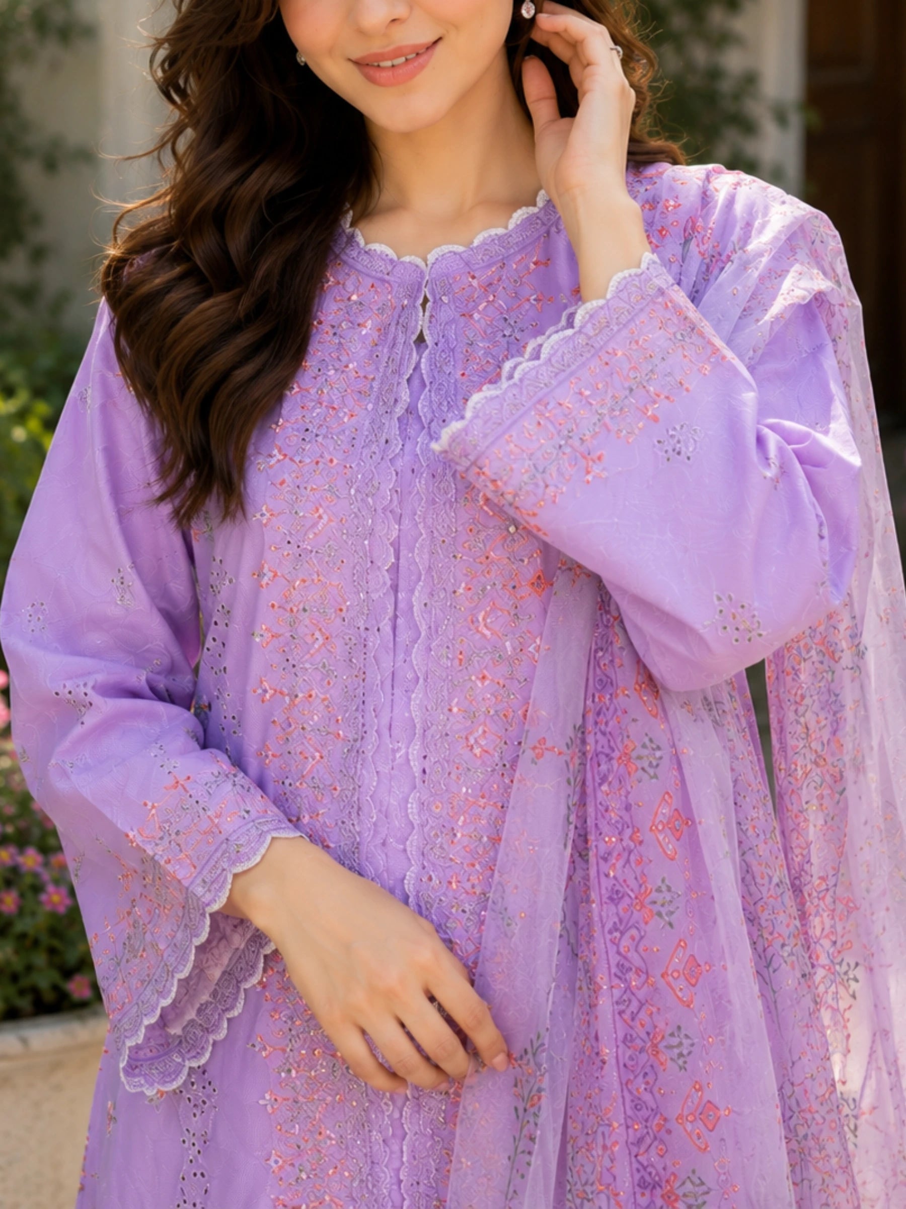 Lavena - Stitched 4 Piece Embroidered