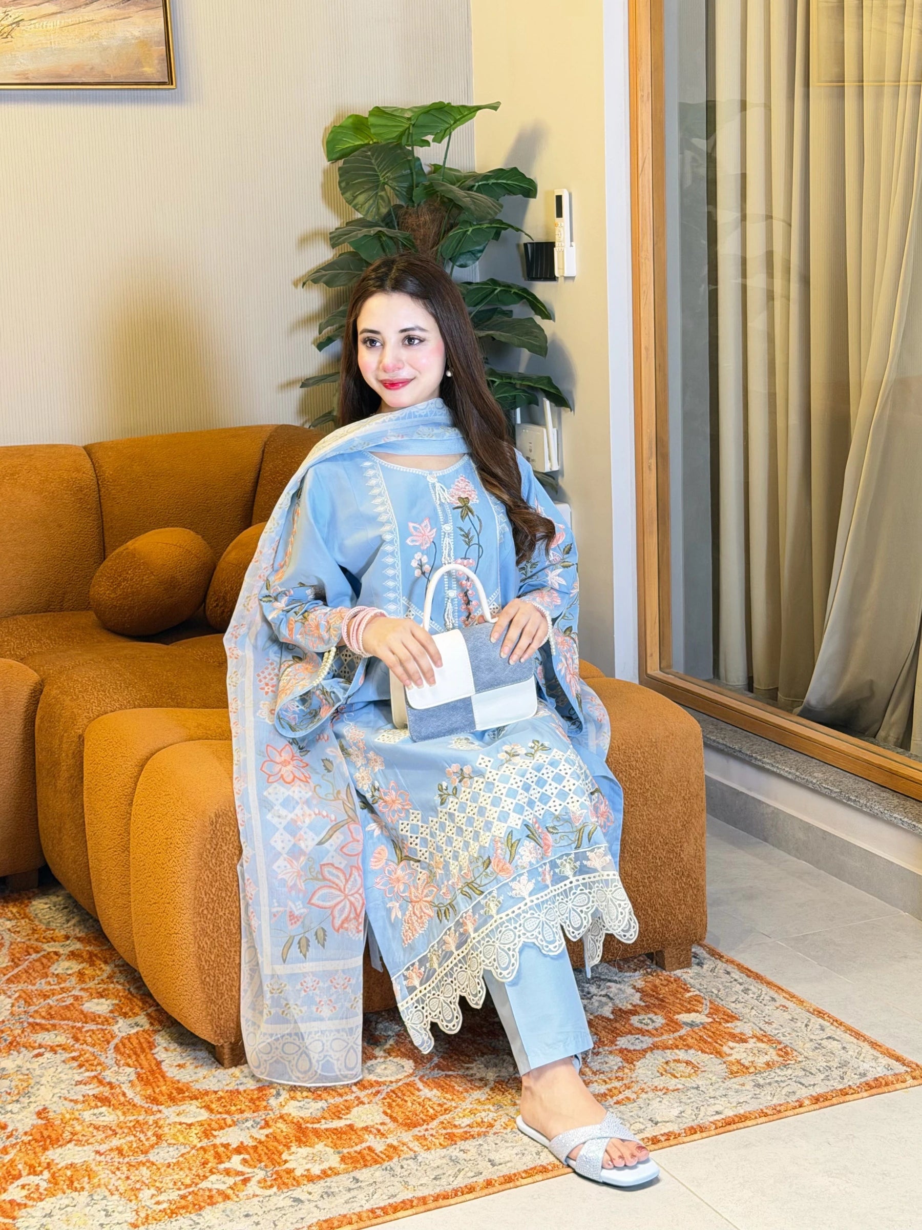 Nayel - Stitched 3 Piece Embroidered