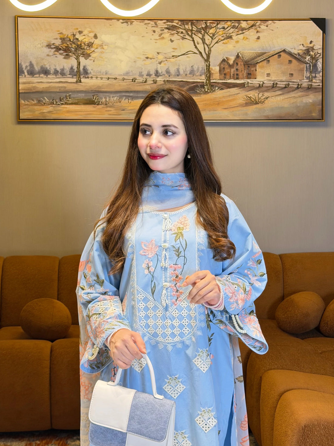 Nayel - Stitched 3 Piece Embroidered